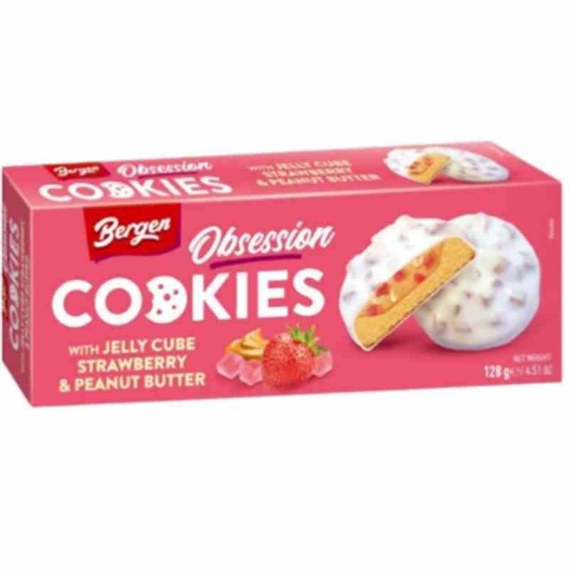Bergen Cookies Jelly Cube Strawberry & Peanut Butter 128 g - Snack online kaufen