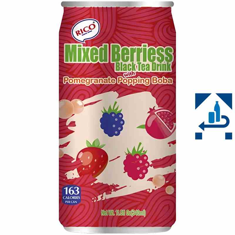 Bubble Milk Tea Getränk Beeren & Boba 340 ml - Snack online kaufen