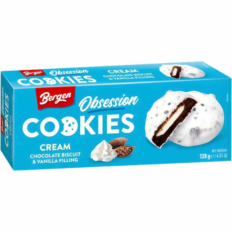 Bergen Obsession Cookies & Cream Vanilla 128 g - Snack online kaufen